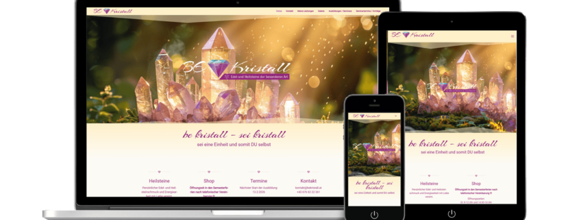 Spirituelles Webdesign Thema: Heilsteine
