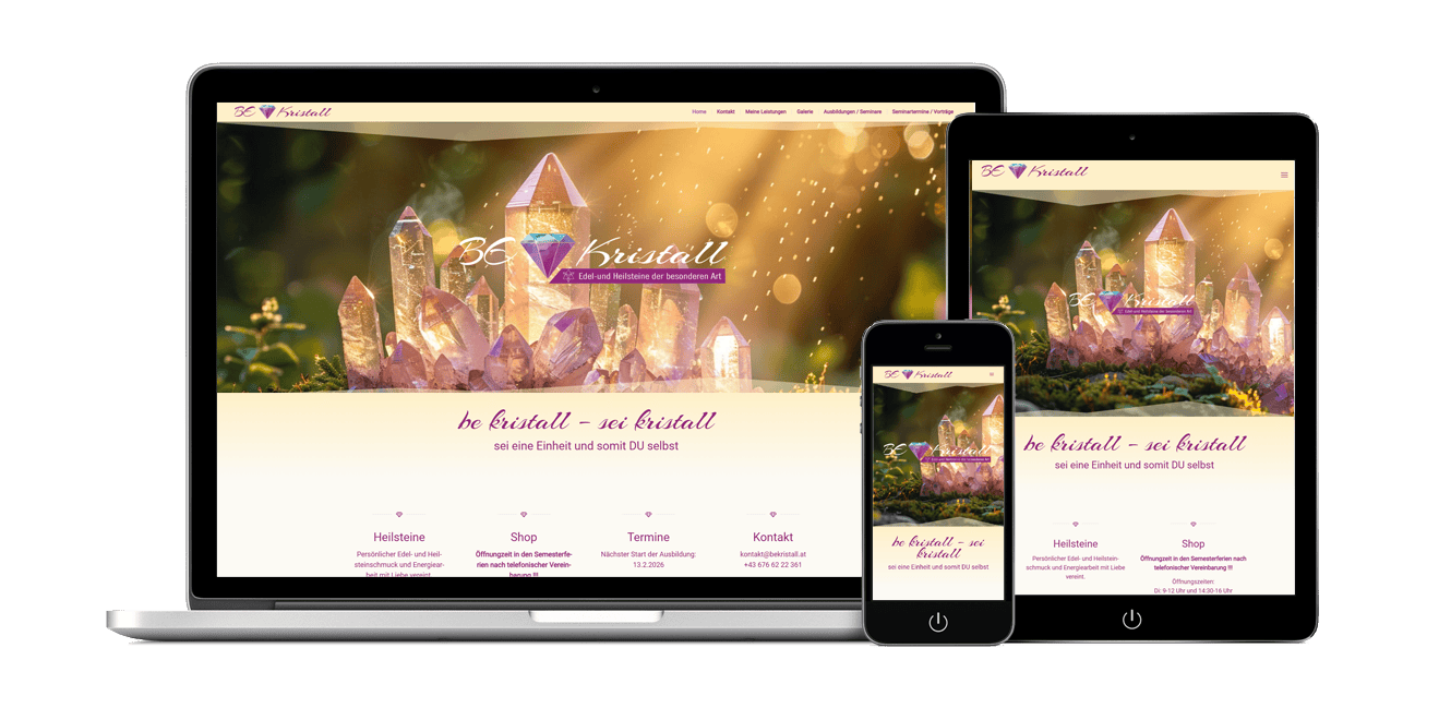 Spirituelles Webdesign Thema: Heilsteine